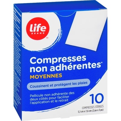 Tampons Moyens Anti-Adhésifs, 10 Par Paquet