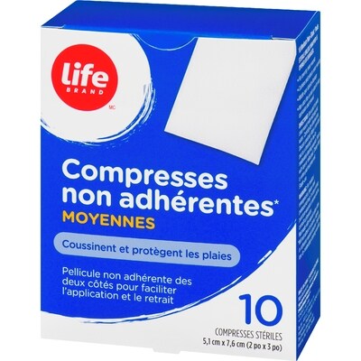 Tampons Moyens Anti-Adhésifs, 10 Par Paquet