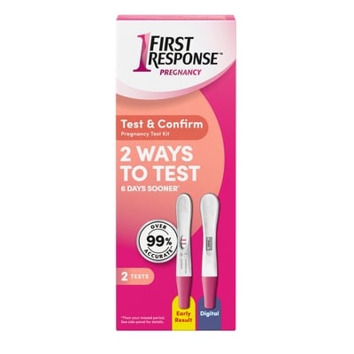 Première réponse Test de grossesse Tester et Confirmer 2 ea, 12,00 $/1ch