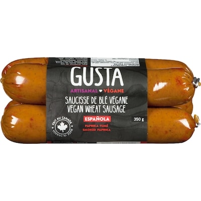 Gusta Saucisse de seitan - Paprika fumé 350 g, 2,57 $/100g
