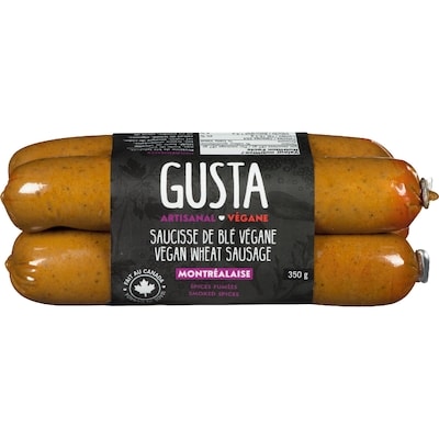 Gusta Saucisse de seitan - Épices fumées 350 g, 2,57 $/100g