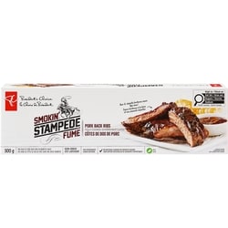 le Choix du Président Côtes de dos de porc Stampede fumé 500 g, 1,95 $/100g