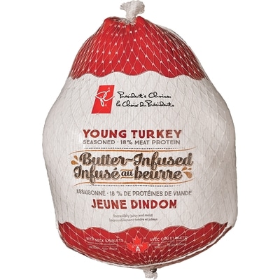 President's Choice Butter Infused Young Turkey, Frozen  9-11kg 9 kg, $0.64/100g