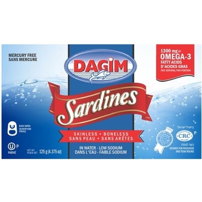 Dagim Sardines In Water Skinless Boneless 125 g, $3.19/100g