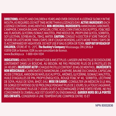 BUCKLEY Pastilles (cerise mordante)