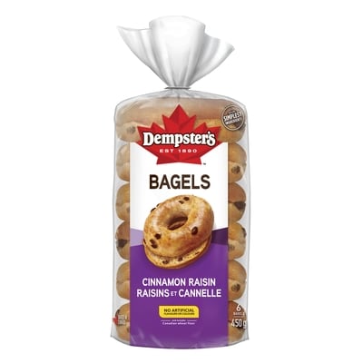 Dempster Cinnamon Raisin Bagels 450 g, $1.00/100g