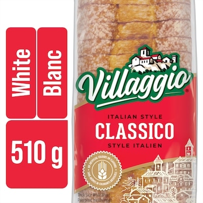 Villaggio Pain blanc tranché épais de style italien Classico 510 g, 0,84 $/100g