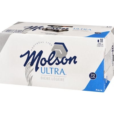 Bière Molson Ultra (Pièce d’identité requise au moment du ramassage)