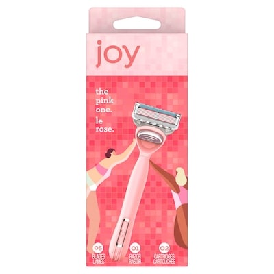 Joy Pink Razor for Women, Shave Kit with 1 Handle + 2 Razor Blade Refills 1 ea, $14.99/1ea