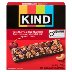Kind Barres Noix, cerises et chocolat noir 200 g, 20,00 $/100g