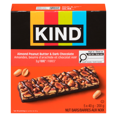 Kind Almond Peanut Butter & Dark Chocolate Bar 5x40.0 g, $4.50/100g