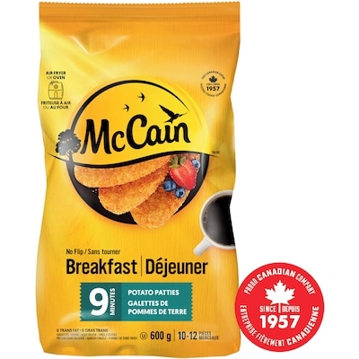 McCain Galettes de pommes de terre 9 minutes Sans tourner 600 g, 1,00 $/100g