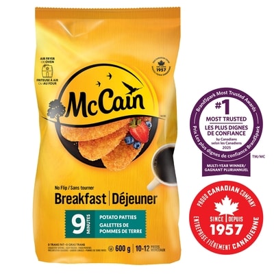 McCain Galettes de pommes de terre 9 minutes Sans tourner 600 g, 0,50 $/100g
