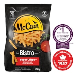 McCain Frites à coupe régulière Super Crispsᴹᴰ Style BistroMC 650 g, 0,54 $/100g