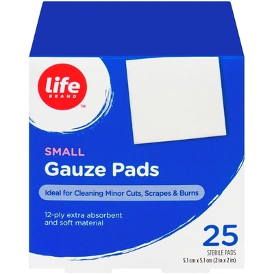 Life Brand Small Gauze Pads, 25 Pack 25 ea, $0.20/1ea