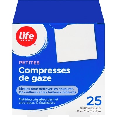 Life Petits tampons de gaze, 25 par paquet 25 ea, 0,24 $/1ch