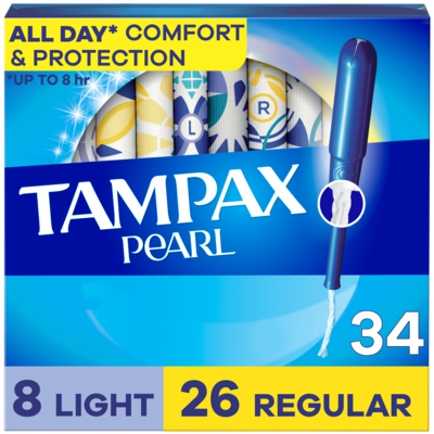 Tampax Pearl Tampons Multipack with LeakGuard Braid, Light/Regular, 34 Ct 34 ea, $0.38/1ea