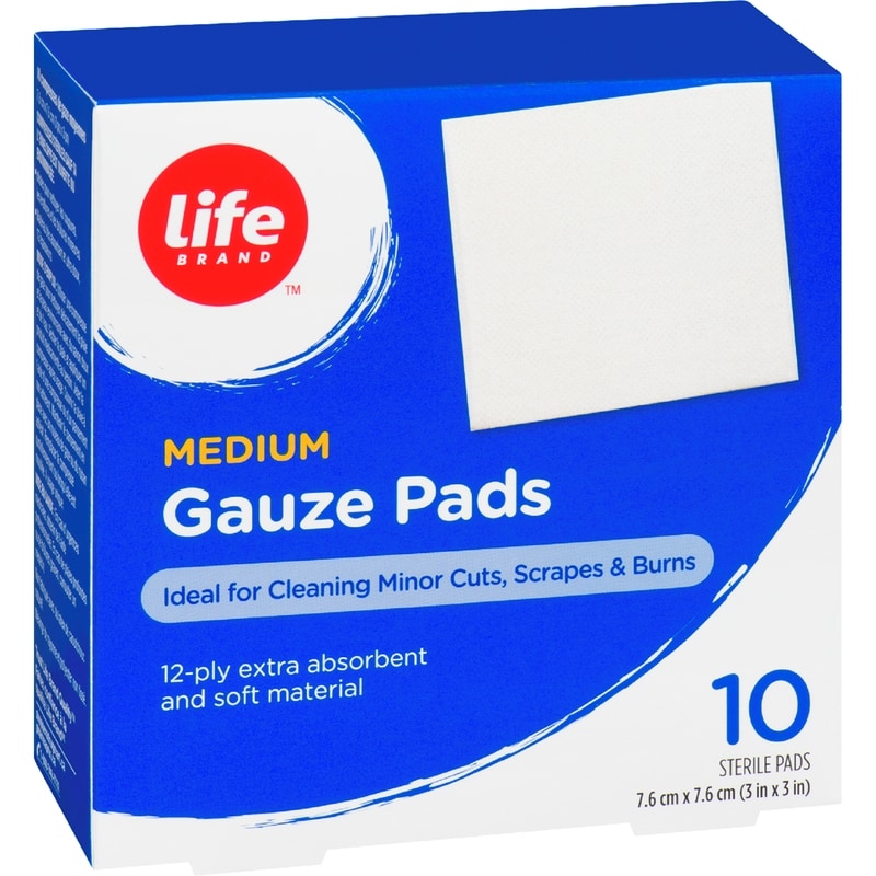 Medium Gauze Pads, 10 Pack