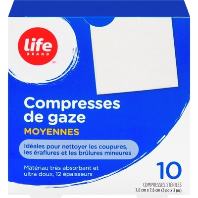 Life Tampons De Gaze Moyens, 10 Par Paquet 10 ea, 0,48 $/1ch