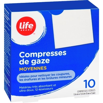 Tampons De Gaze Moyens, 10 Par Paquet