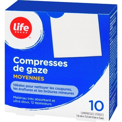 Tampons De Gaze Moyens, 10 Par Paquet
