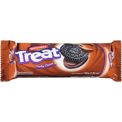 Britannia Funky Choco Biscuits Sandwich Aromatisés 100 g, 1,00 $/100g