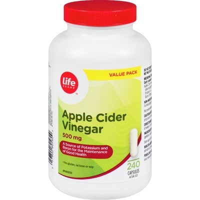 Life Brand Apple Cider Vinegar, 500Mg, 240 Capsules 240 ea, $0.06/1ea