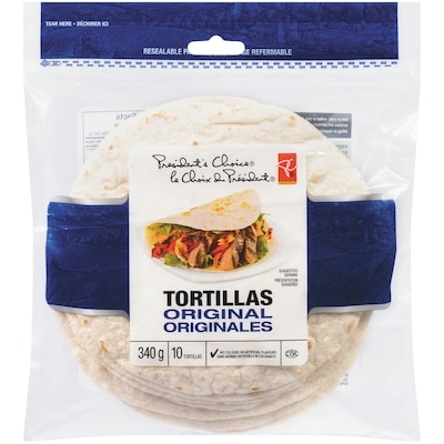 President's Choice Tortillas Original  340 g, $1.11/100g