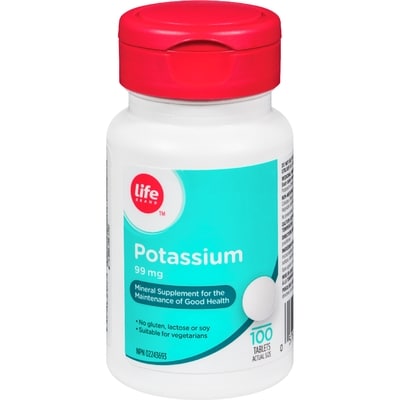 Life Brand Potassium 99Mg 100 Tablets 100 ea, $0.09/1ea