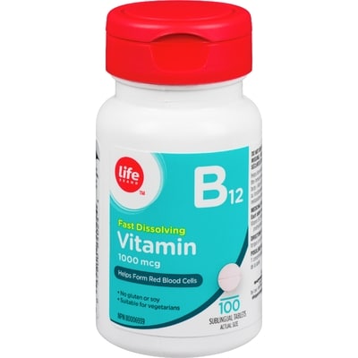 Life Brand Vitamin B12 1000mcg 100 ea, $0.10/1ea