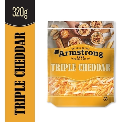 Armstrong Triple Cheddar Shredded Cheese 320 g, $2.18/100g