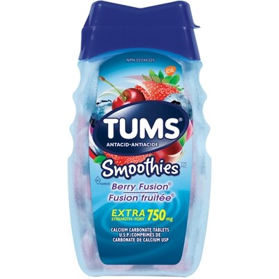 Tums TUMS SMOOTHIES FUSION BAIES XF 60 ea, 0,11 $/1ch