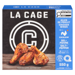 La Cage Ailes de poulet douces au poivre et au sel de mer Exceldor 550 g, 1,63 $/100g