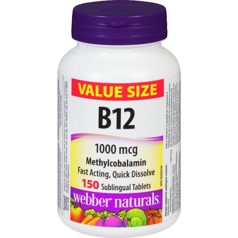 Vitamins, B12 1000 Mcg Methylcobalamin Value Size