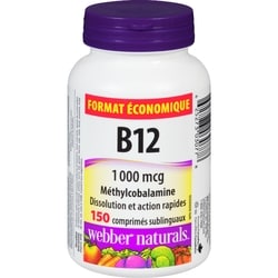 Webber Naturals WEBBER B12 1000MCG 150 ea, 0,10 $/1ch