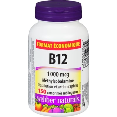 Webber Naturals WEBBER B12 1000MCG 150 ea, 0,11 $/1ch