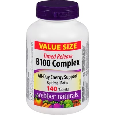 Webber Naturals B100 Complex Timed Release 140 ea, $0.12/1ea