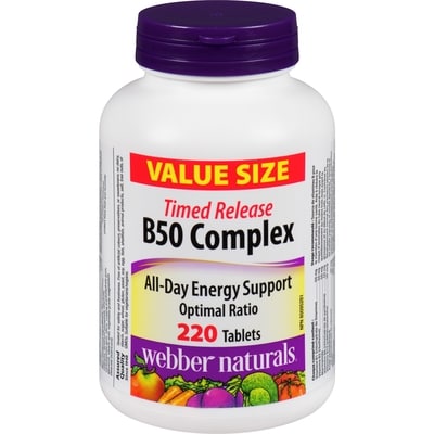 Webber Naturals B50 Complex Time Released 220 ea, $0.07/1ea