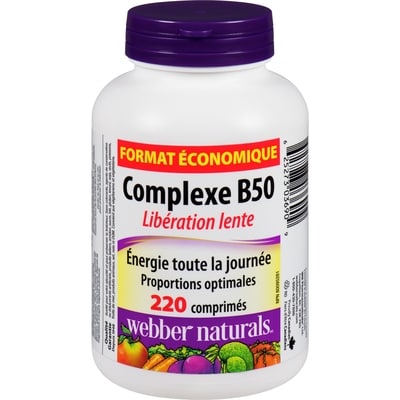 Webber Naturals WNAT COMPLEXE B50 LIBER LENTE 220 ea, 0,07 $/1ch
