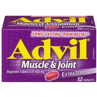Advil Comprimés d’ibuprofène USP extra fort pour les muscles et les articulations, 400 mg, 32 comprimés 32 ea, 0,44 $/1ch