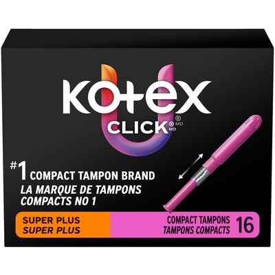 U by Kotex Click Compact Tampons, Super Plus, Unscented, 16 Count 16 ea, $0.37/1ea