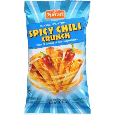 Surati Tubes De Pommes De Terre Surati, Spicy Chilli Crunch 80 g, 1,86 $/100g