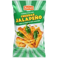 Surati Tubes De Pommes De Terre, Cheddar Jalapeno 80 g, 1,86 $/100g