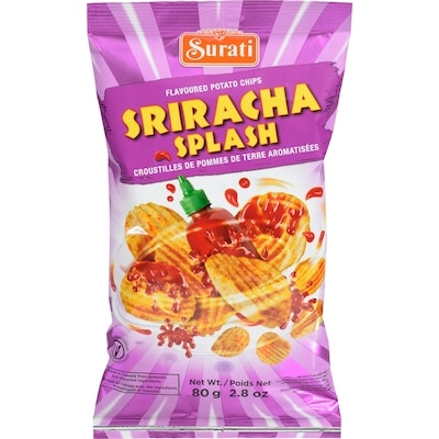 Surati Sriracha Splash Flavoured Potato Chips 80 g, $1.86/100g