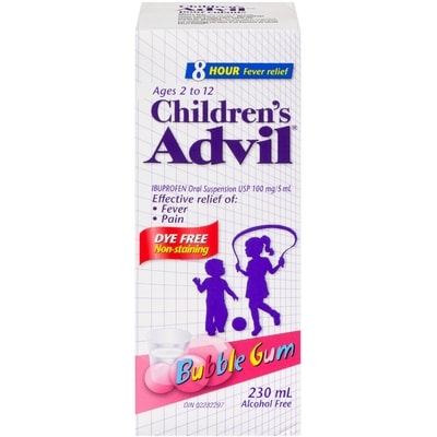 Advil Ibuprofen Oral Suspension Usp 100 Mg/5 Ml Bubble Gum 230 ml, $7.82/100ml