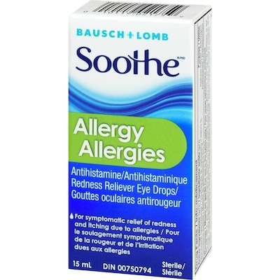 Gouttes oculaires antihistaminiques apaisantes et décongestionnantes contre les allergies