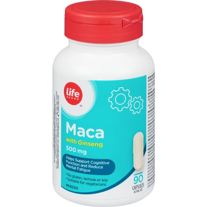 Maca With Ginseng, 500 Mg, 90 Capsules
