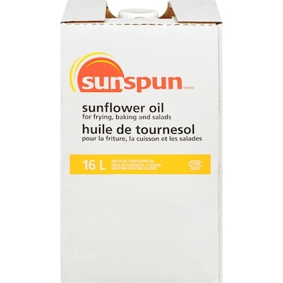 Sunspun Huile de tournesol 16 l, 0,39 $/100ml