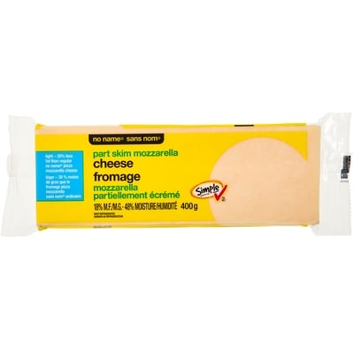 No Name Light Part Skim Mozzarella Cheese 400 g, $1.50/100g