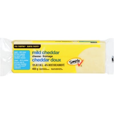 No Name Cheddar Light Mild White 400 g, $1.37/100g